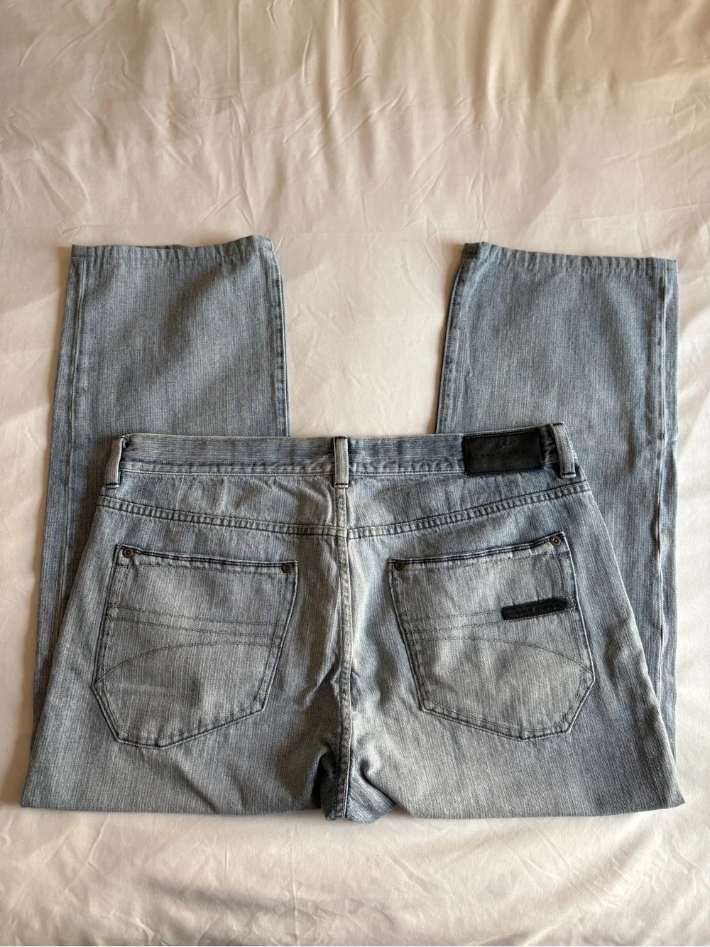 Sean John Light Wash Baggy Straight Leg Jeans Streetwear Y2K Hip Hop Menswear